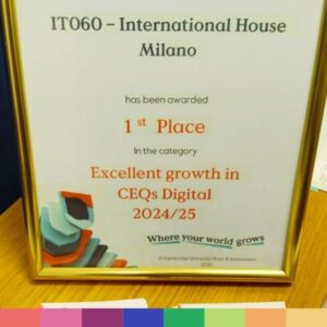 International House Milano | San Donato premiata da Cambridge Press & Assessment per la crescita negli esami digitali e nei Learning Materials International House Milano | San Donato premiata da Cambridge Press & Assessment per la crescita negli esami digitali e nei Learning Materials